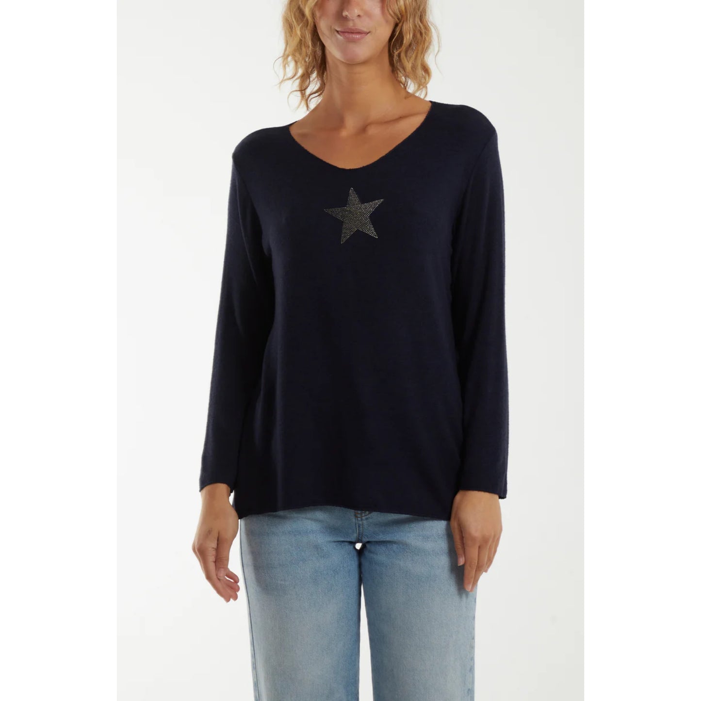 Diamante star top - Navy