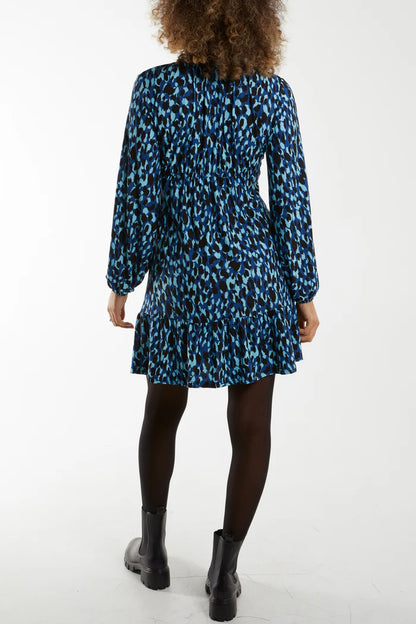 Blue animal print dress