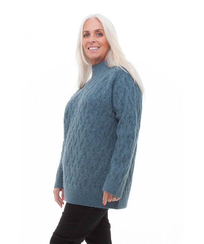 Cable knit jumper - Sea Blue