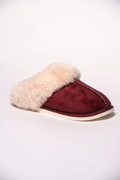 Burgundy slippers