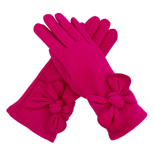 Bow gloves - Fuchsia