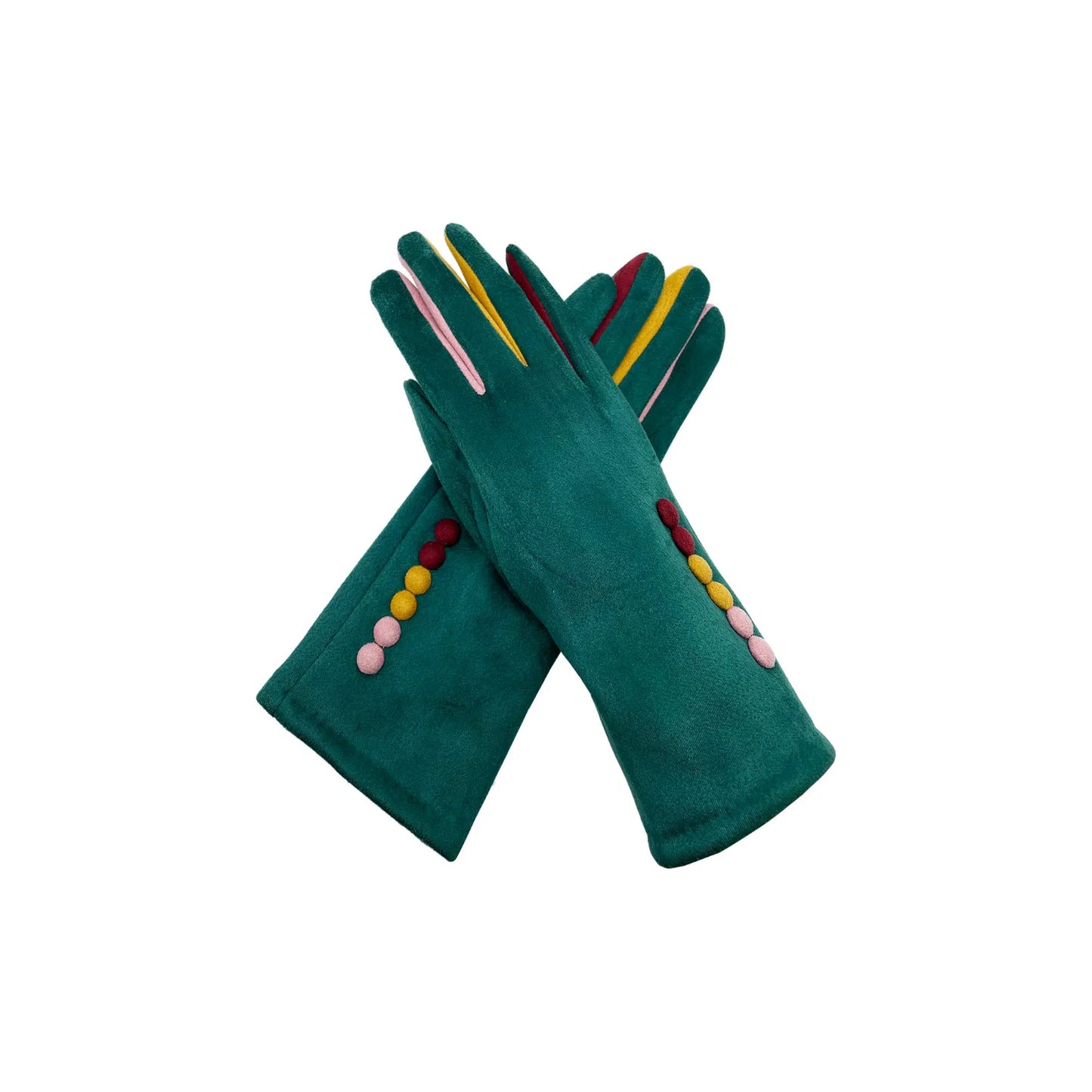 Button gloves - Green