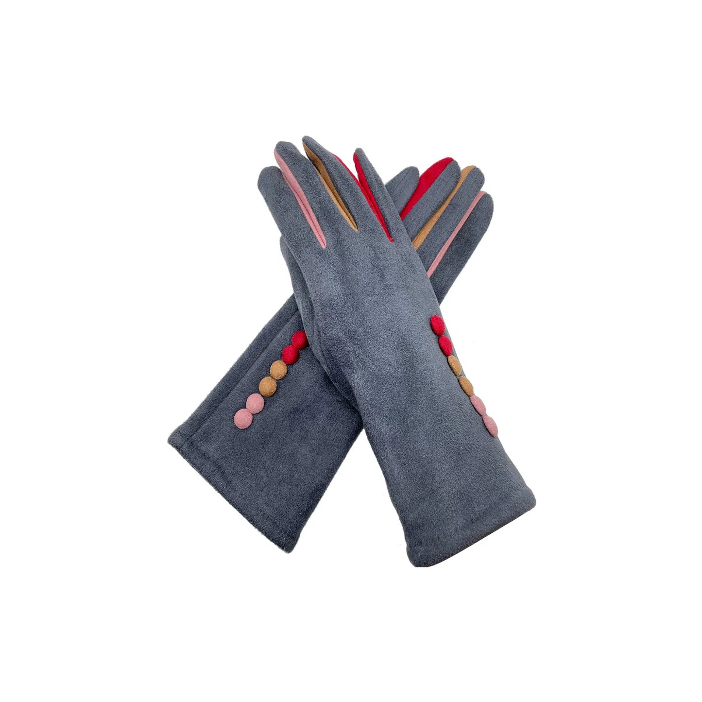 Button gloves - Grey