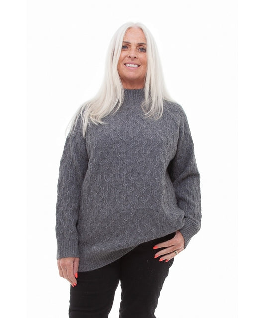 Cable knit jumper - Grey