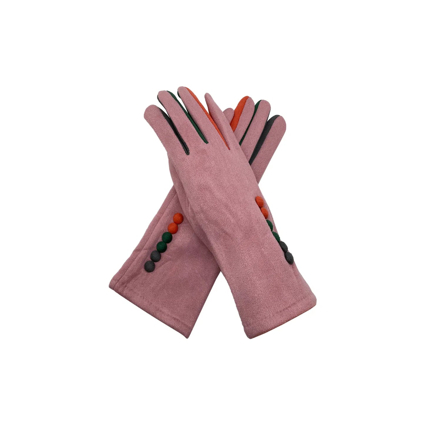 Button gloves - Pink