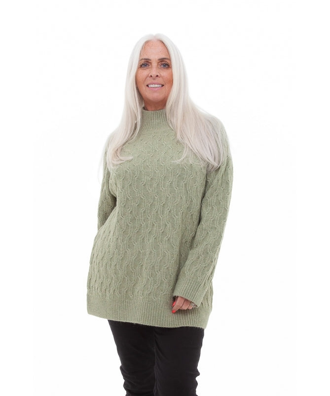 Cable knit jumper - Pistachio