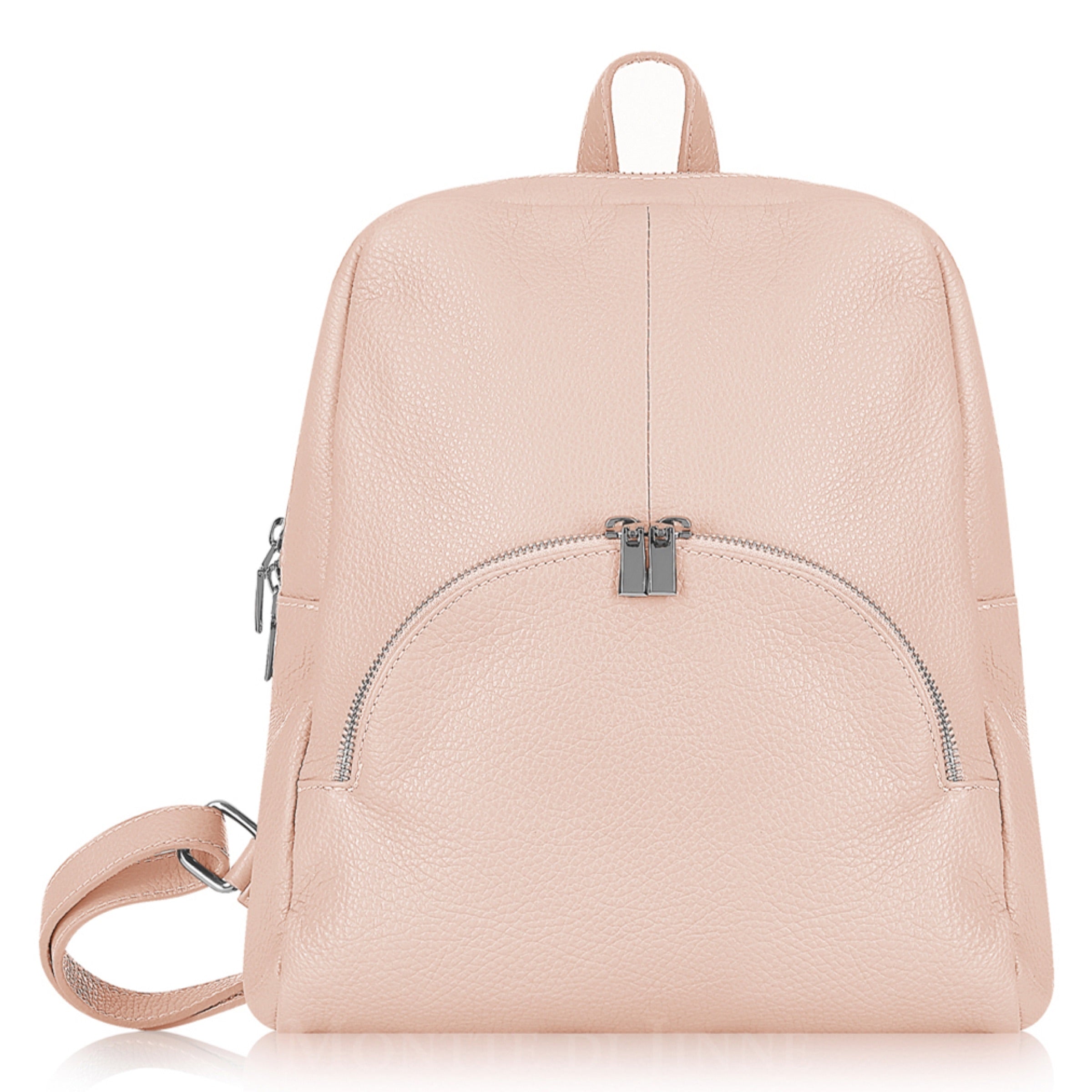 Light pink shop leather backpack